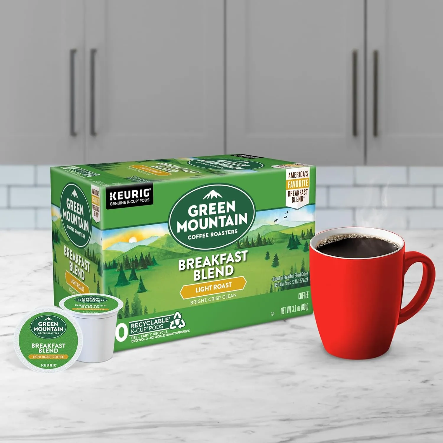 Green Mountain Coffee Roasters Breakfast Blend, Keurig Single Serve K-Cup Pods, Light Roast Coffee, 60 Count, (6 Packs of 10)