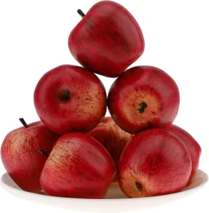 Gresorth 6pcs High Grade 7cm Size Fake Red Apple Decoration Artificial Realistic Fruit Simulation for Home Party Christmas Display