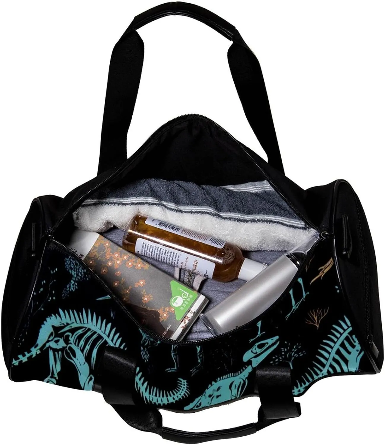 Gym Bag for Women,Small Gym Bag for Men,Animal Bones Dinosaur Skeletons,Overnight Bag
