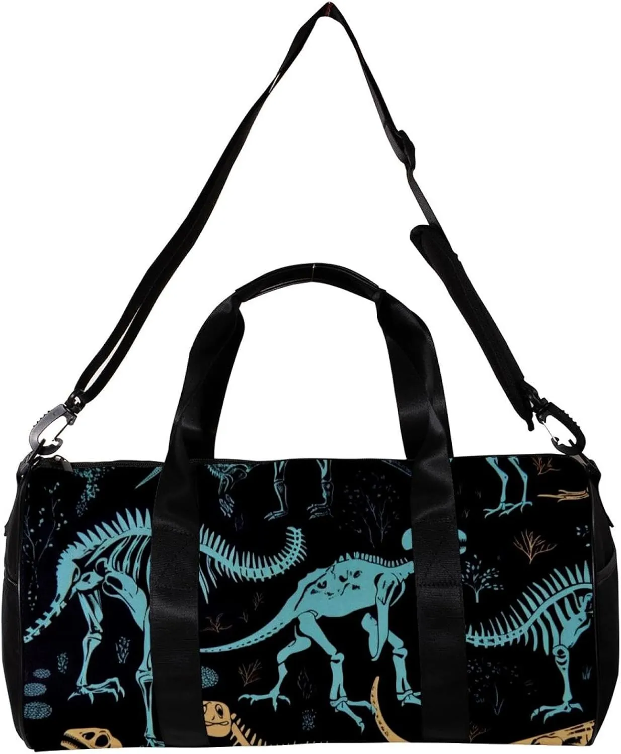 Gym Bag for Women,Small Gym Bag for Men,Animal Bones Dinosaur Skeletons,Overnight Bag