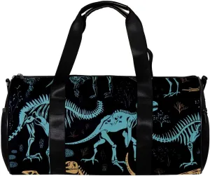 Gym Bag for Women,Small Gym Bag for Men,Animal Bones Dinosaur Skeletons,Overnight Bag