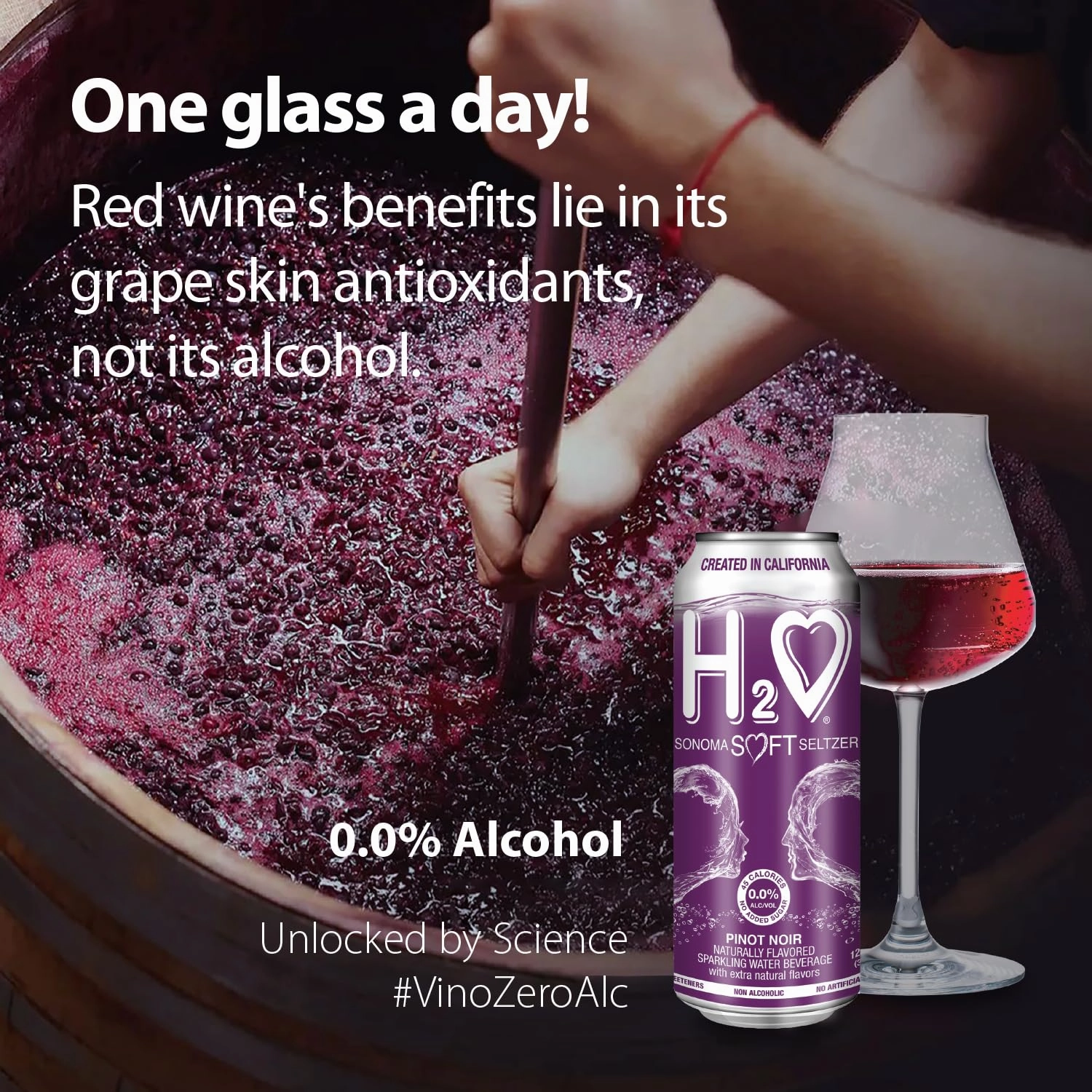 H2o (Silky & Smooth) W12– California White Non Alcoholic Wine Infused Refreshment, 0.0% Alcohol, The ONLY NA with Science Research Jam-packed with flavor plus Hydrating Minerals (Larger 1.5x size Sauvignon Blanc, Pack of 12-12 Fl oz)