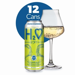 H2o (Silky & Smooth) W12– California White Non Alcoholic Wine Infused Refreshment, 0.0% Alcohol, The ONLY NA with Science Research Jam-packed with flavor plus Hydrating Minerals (Larger 1.5x size Sauvignon Blanc, Pack of 12-12 Fl oz)