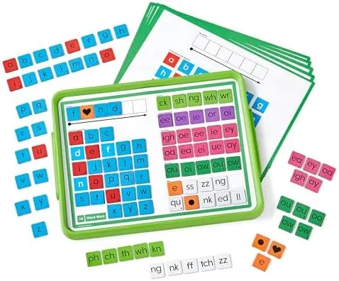 hand2mind Advancing Phonics Word Work Small Group Set, Magnetic Letter Tiles, Magnetic Letter Trays, Kindergarten Phonics Manipulatives, Phonemic Awareness, Science of Reading Classroom Materials