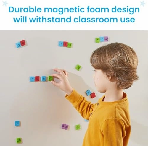 hand2mind Phonics Word-Building Magnetic Letter Tiles, Letter Recognition for Kindergarten, Letter Sounds, Phonics Manipulatives, Phonemic Awareness, Science of Reading Classroom Materials (Set of 6)