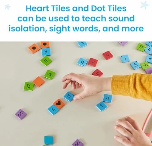 hand2mind Phonics Word-Building Magnetic Letter Tiles, Letter Recognition for Kindergarten, Letter Sounds, Phonics Manipulatives, Phonemic Awareness, Science of Reading Classroom Materials (Set of 6)