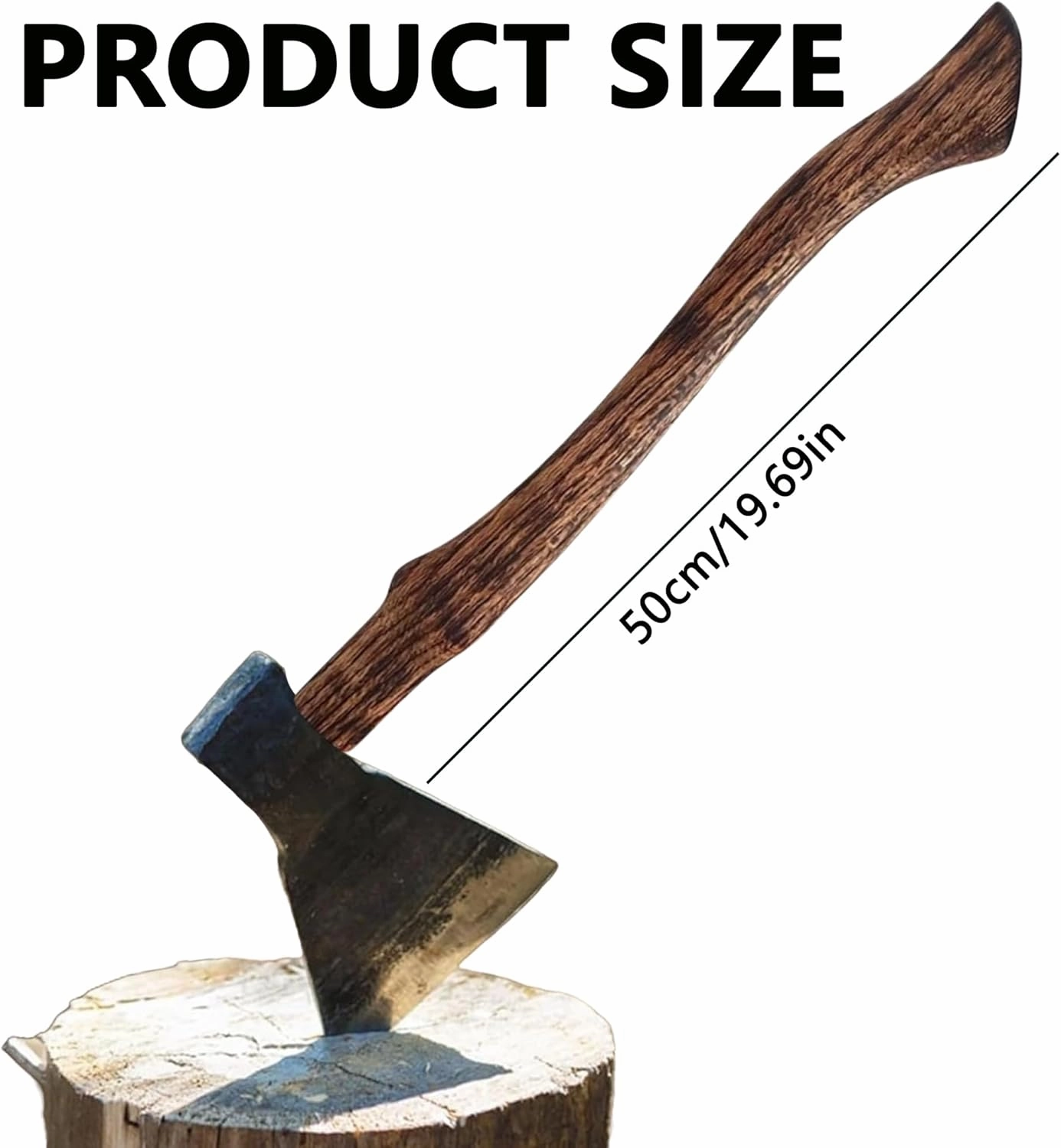 Hatchet Wood Axe Handle Replacement: 19.69 Inch Hatchet Handle Replacement, Natural Wooden Ergonomic Curved Ax Handles for Camp (Wood, 19.69Inch)