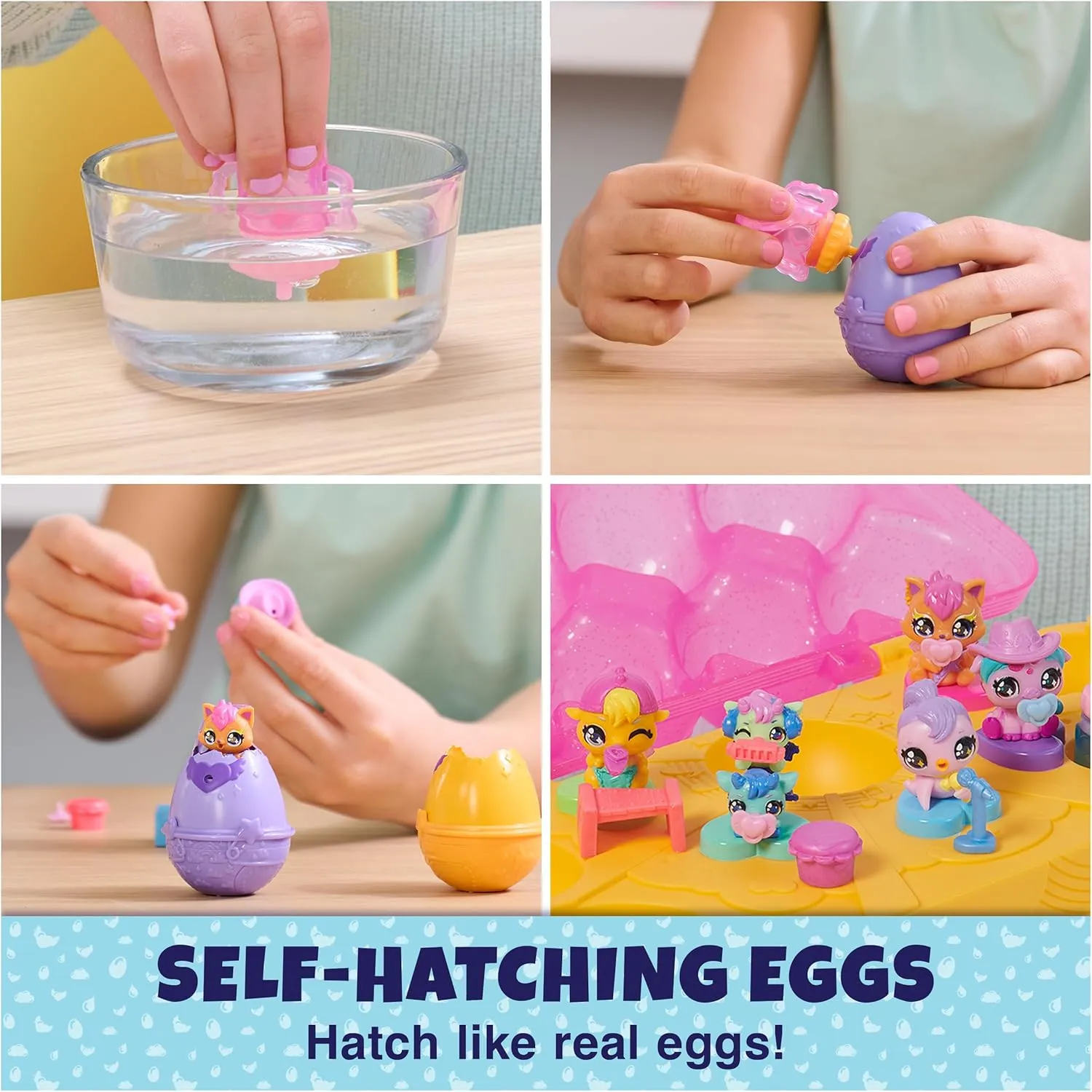 Hatchimals Alive, Pink & Yellow Egg Carton Toy with 6 Mini Figures in Self-Hatching Eggs, 11 Accessories, Kids Toys for Girls and Boys Ages 3 and up