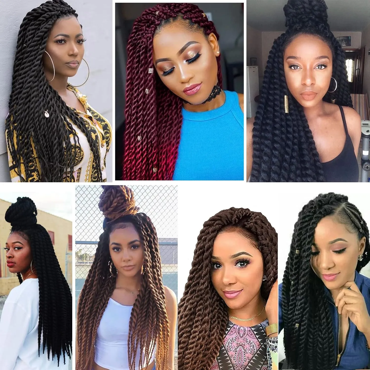 Havana Twist Crochet Hair 6 Packs 12 inch Crochet Braids Senegalese Twist crochet Hair Jumbo Havana Twist Crochet Braids(4#)