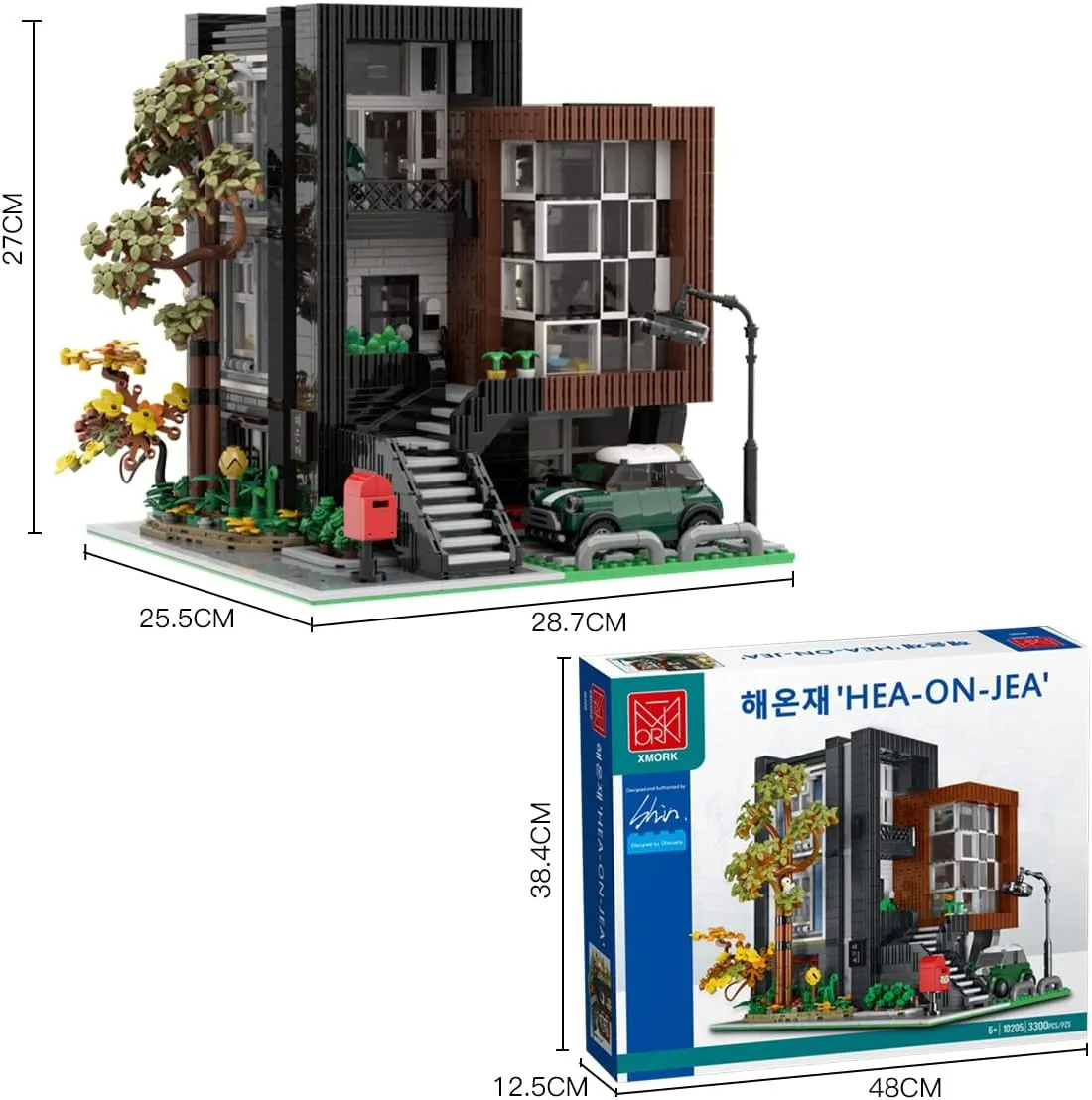 HEA-ON-JEA Villa Modular Building Blocks, MOC House Model Set,Chic Street View Building Toy Model Construction Toy for Adult Mork10205(3294 Pieces)