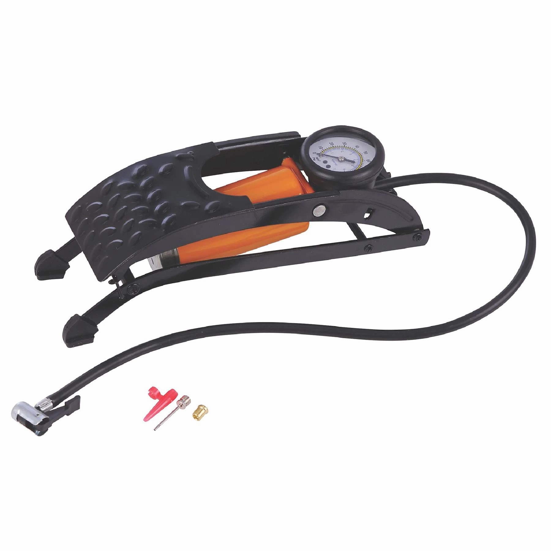 Hilka Heavy Duty Foot Pump Single Barrel Cylinder Car Van Bike Tyre Air Inflator