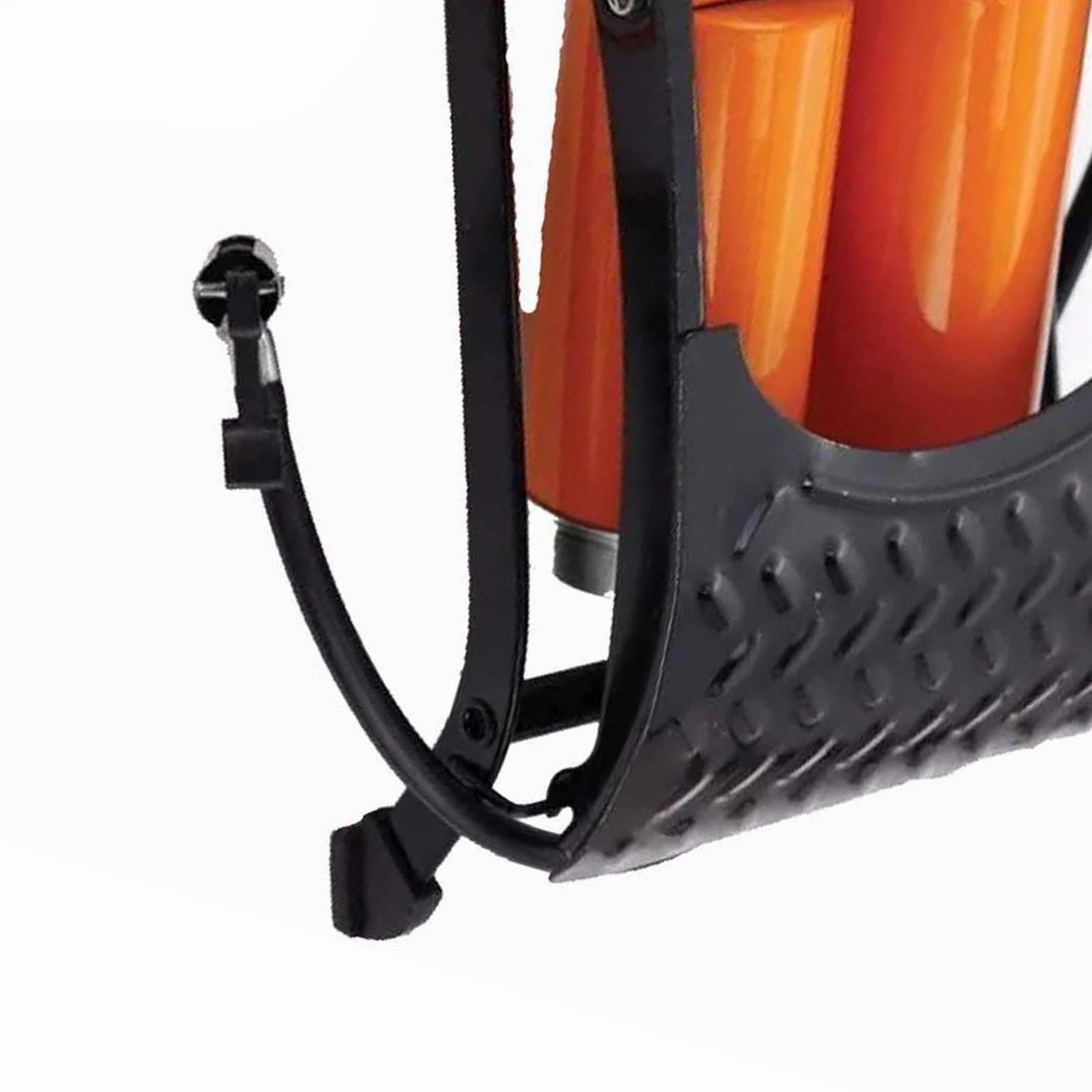 Hilka RAC Double Barrel Foot Pump Sturdy Construction with Analogue Gauge