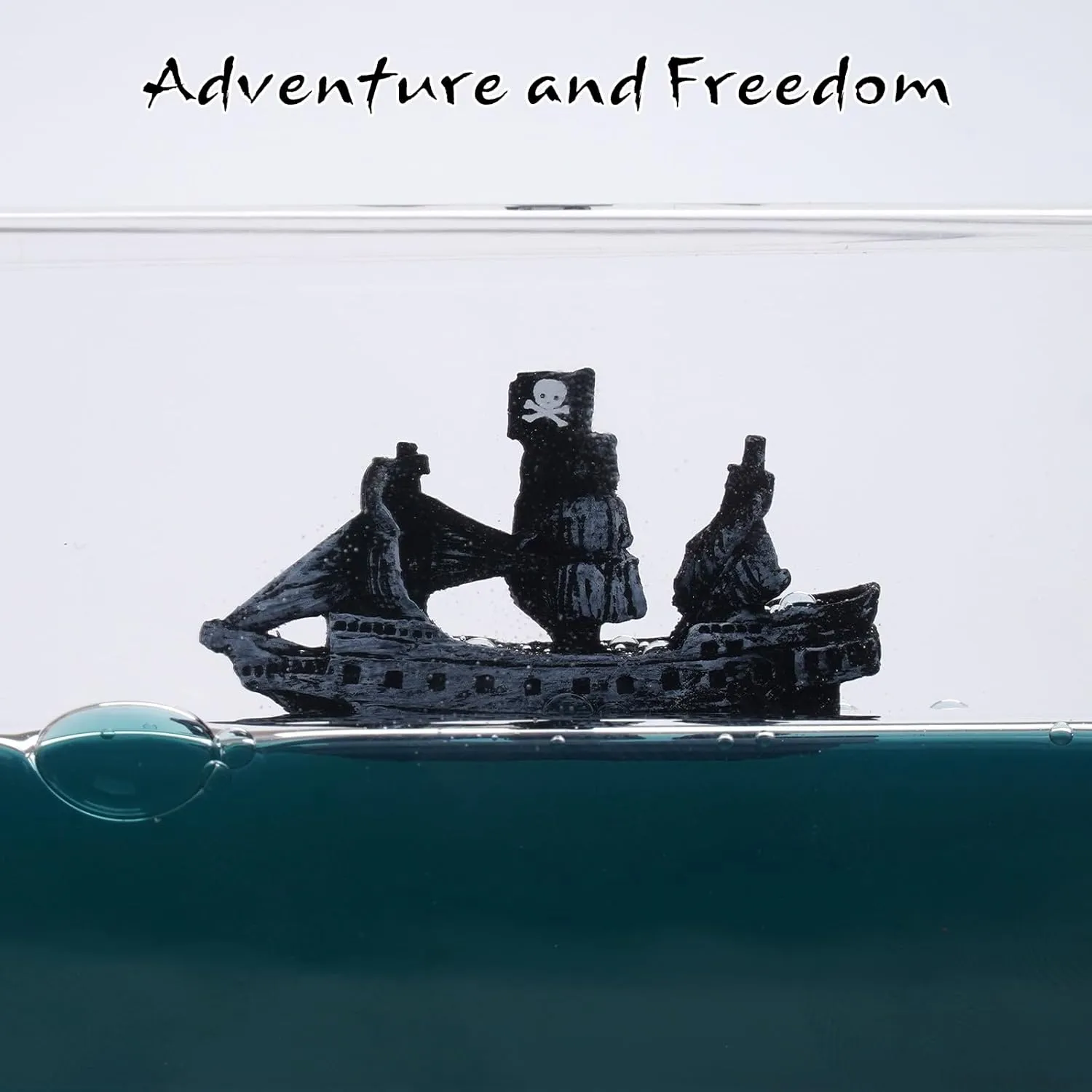 Honsheng Unsinkable Black Pearl Pirate Simulator Toy Wavey Boat in a Box Liquid Wave Cruise Fluid Ship Decoration Ornament for Car Decoration Paperweight Desk Toy Gifts