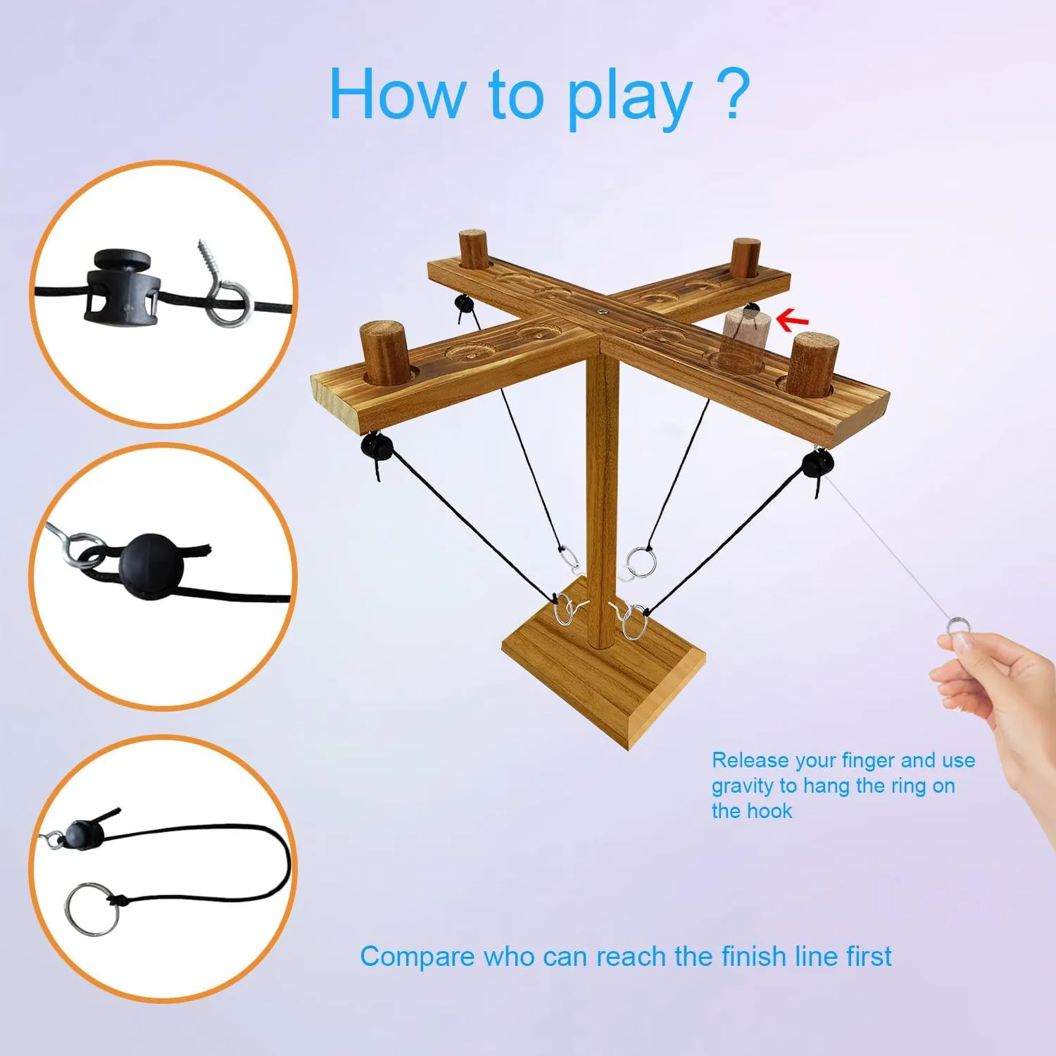 Hook and Ring Game, Large Ring Toss Game for Adults, Tabletop Games, Hook Game Ring Toss for Family, Party,Bar