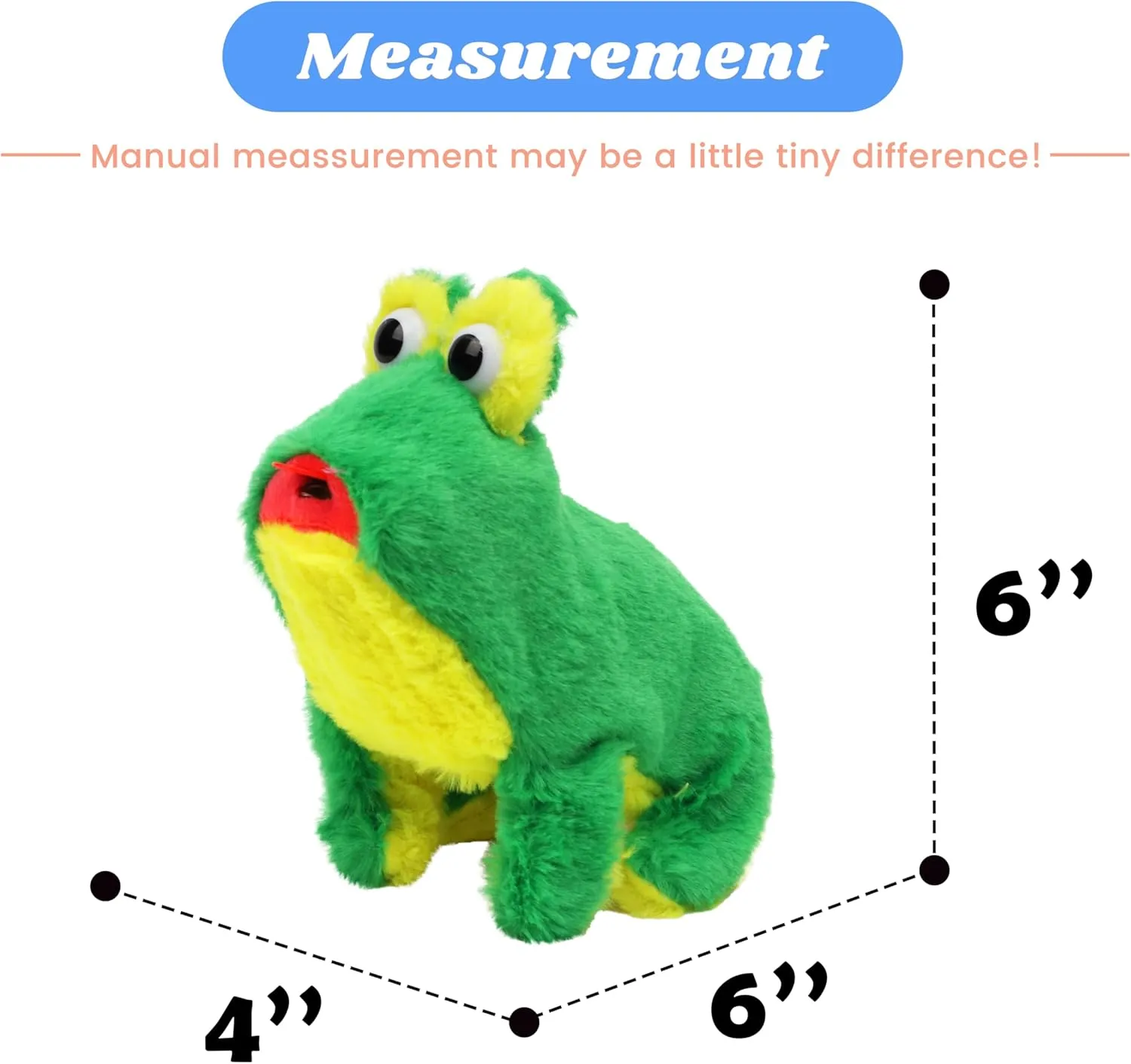Hopearl Jumping Croaking Frog Interactive Electronic Pet Leapfrogging Plush Toy with Sounds and Movements Animated Stick Out Tongue Frog Gifts for Toddlers Birthday, 6''