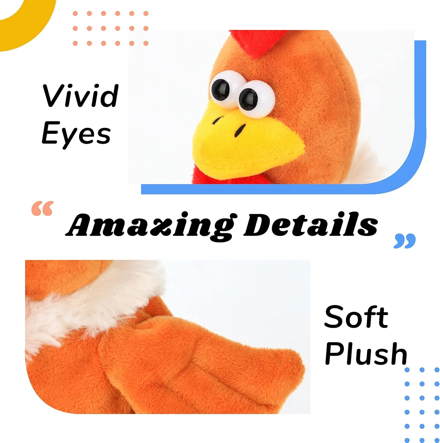 Hopearl Talking Chicken Repeats What You Say Walking Chick Electric Interactive Animated Toy Speaking Plush Buddy Gifts for Toddlers Birthday, 9''