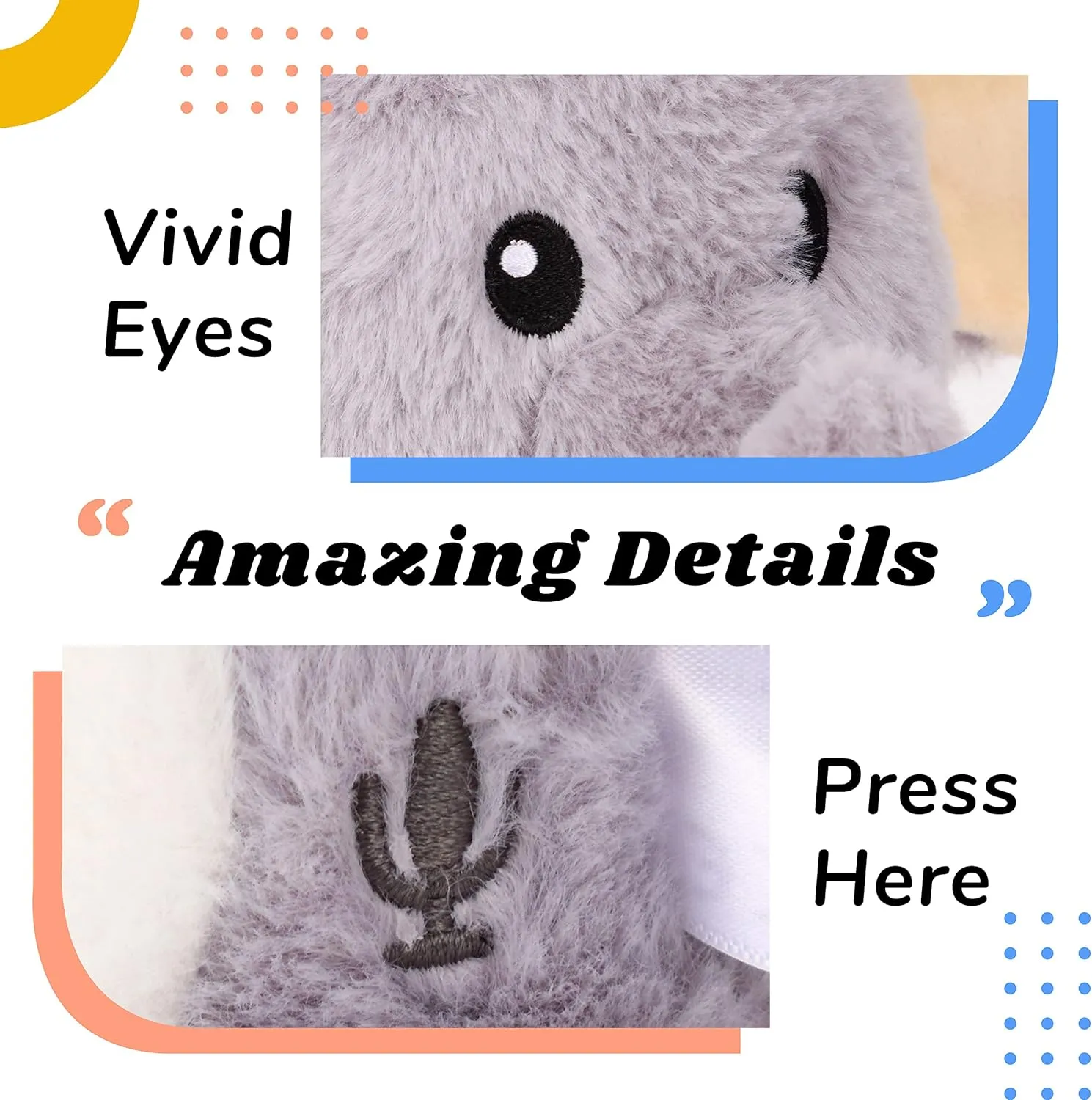 Hopearl Talking Elephant Repeats What You Say Nodding Electric Interactive Animated Toy Speaking Plush Buddy Gift for Toddlers, Grey, 8''