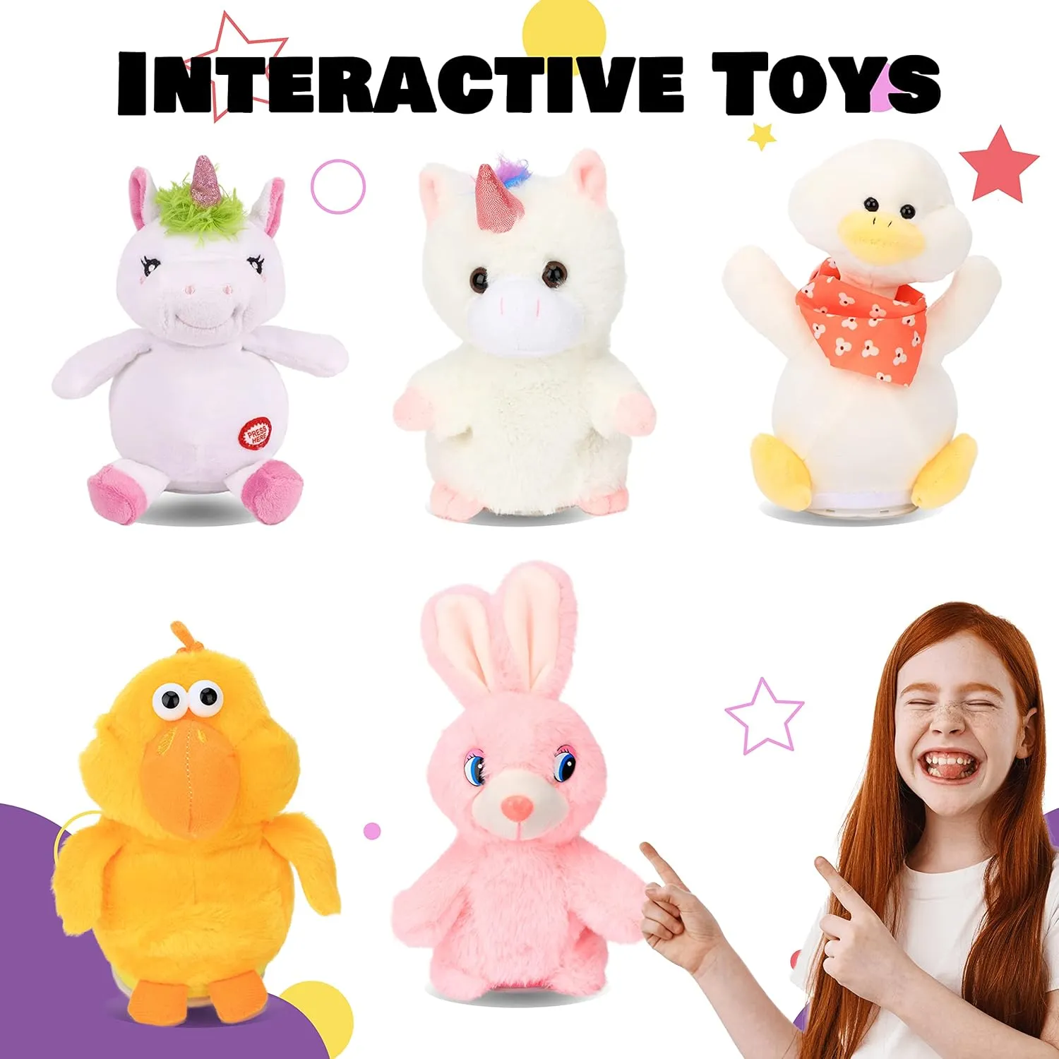 Hopearl Talking Puppy Repeats What You Say Dog Nodding Electric Interactive Animated Toy Speaking Plush Buddy Gift for Toddlers, Brown, 7''