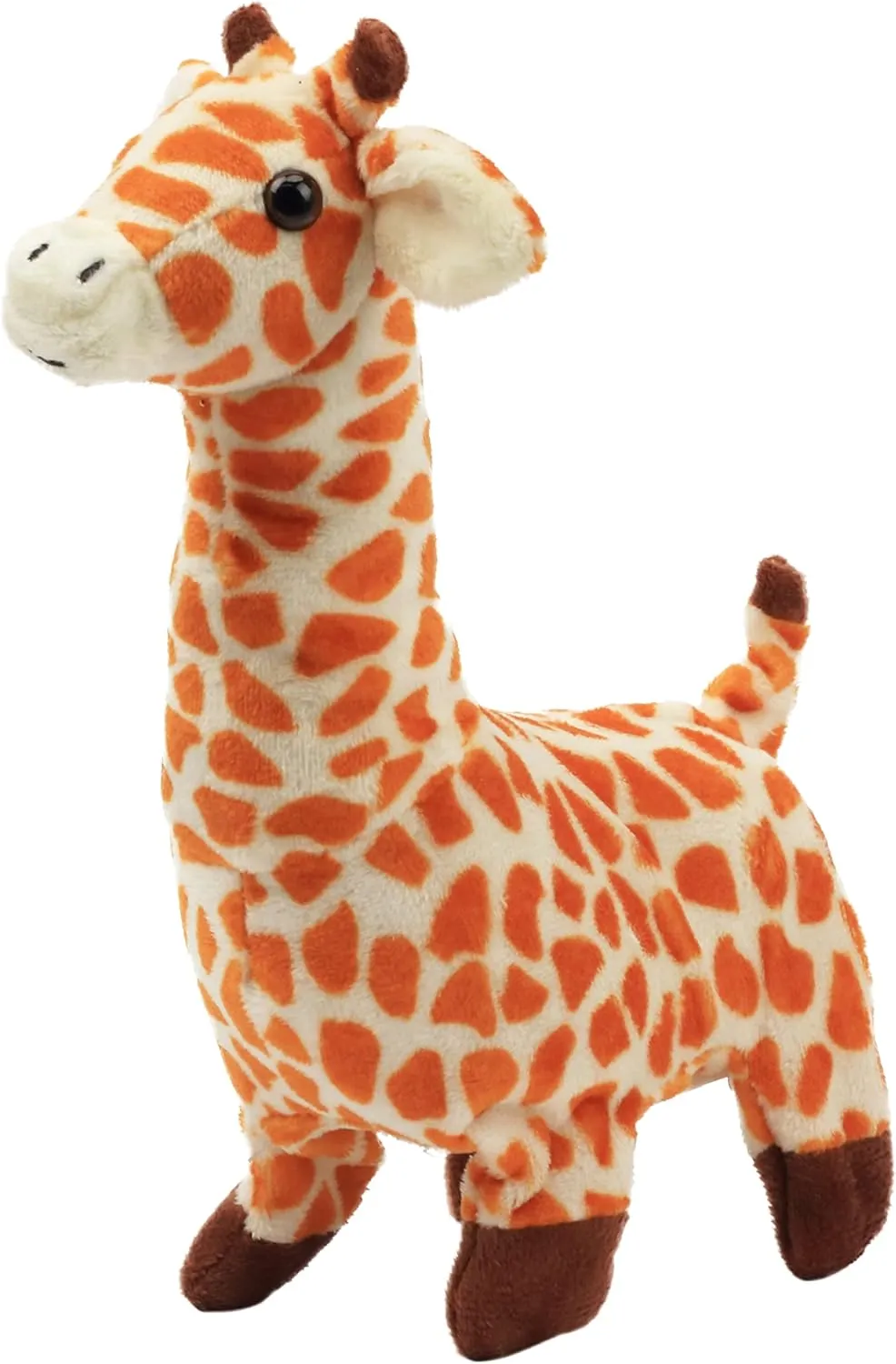 Hopearl Walking Giraffe Interactive Electronic Pet Plush Jirafa Toy with Sounds and Movements Animated Shaking Tail Gifts for Toddlers Birthday, Brown, 9''