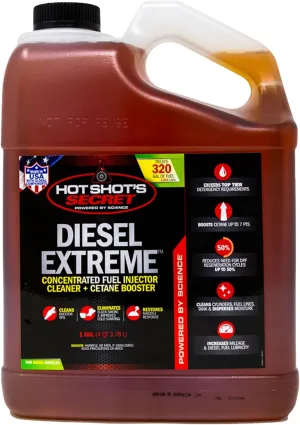 Hot Shot's Secret Diesel Extreme 1 Gallon, Concentrated Fuel System Cleaner, Diesel Fuel Additive, Injector Cleaner - Increases MPG & Restores Engine Performance