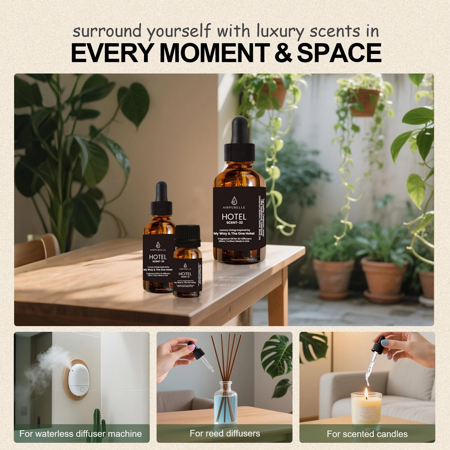 Hotel Collection Diffuser Oil Inspired by The The One Hotel Scent, Luxury Essential Oils for Diffusers for Home, Bedroom, Bathroom & Living Room, Long Lasting Aroma, 0.68 FL Oz(My Way)