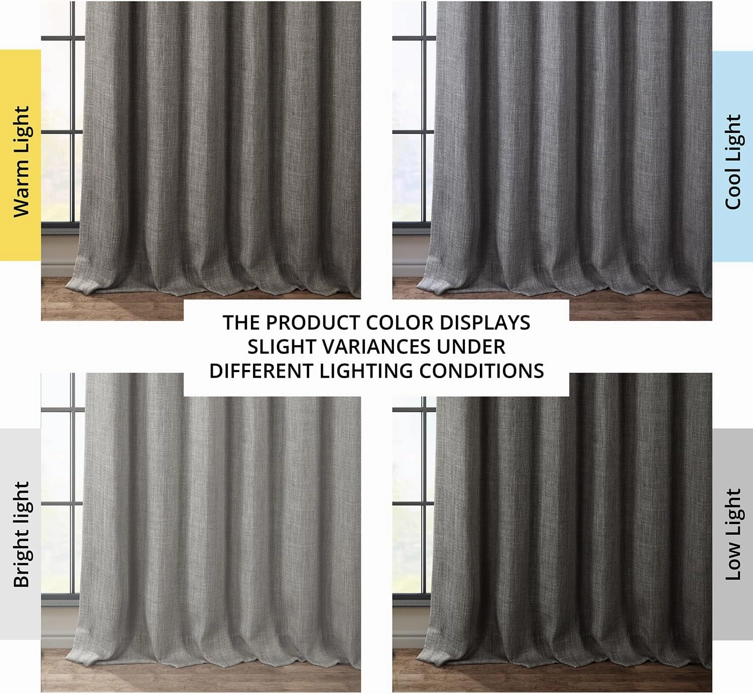 HPD Half Price Drapes - Faux Linen Curtains for Living Room (1 Panel) - 50W X 108L - Textured Room Darkening Curtains for Bedroom 108 Inches Long - Drapes for Home Decor, Blazer Grey