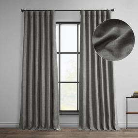 HPD Half Price Drapes - Faux Linen Curtains for Living Room (1 Panel) - 50W X 108L - Textured Room Darkening Curtains for Bedroom 108 Inches Long - Drapes for Home Decor, Blazer Grey