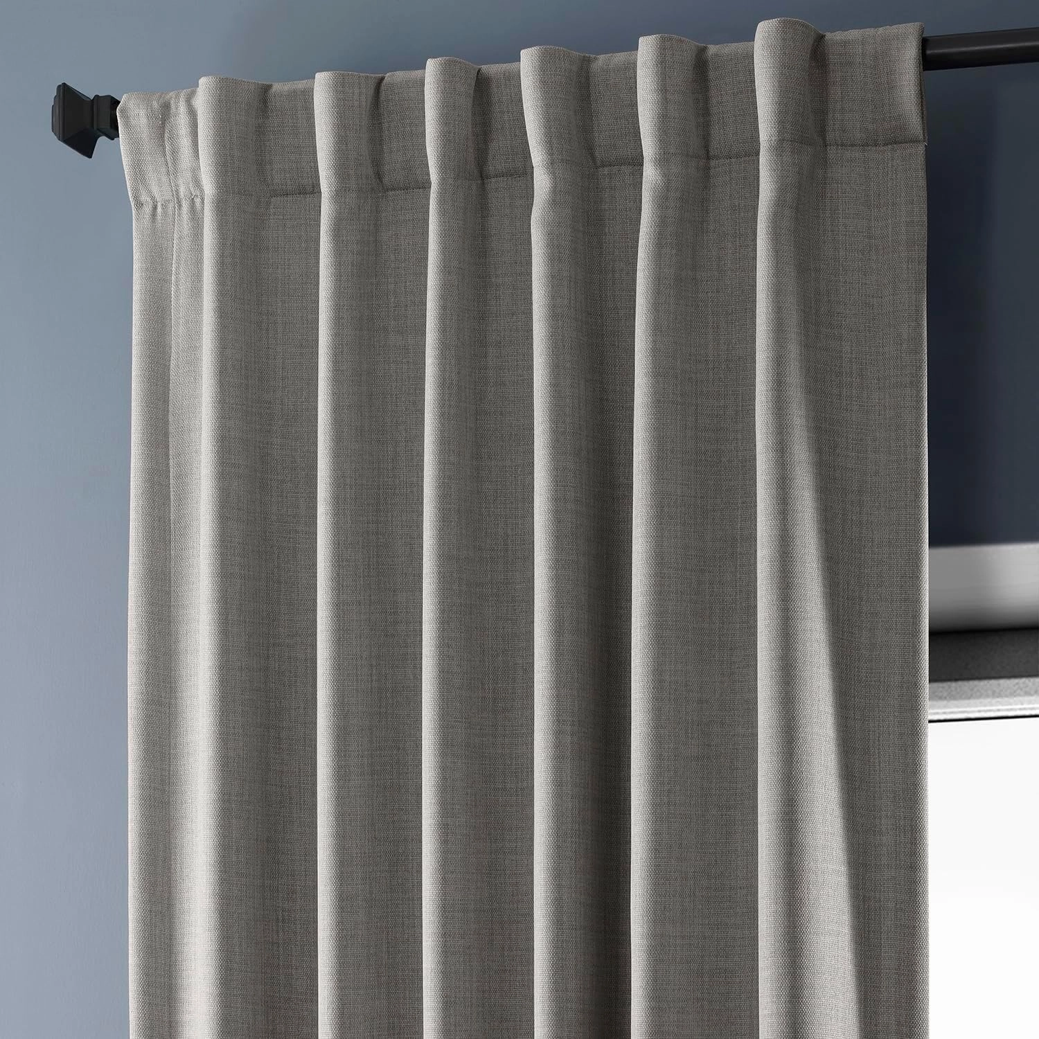 HPD Half Price Drapes - Faux Linen Curtains for Living Room (1 Panel) - 50W X 108L - Textured Room Darkening Curtains for Bedroom 108 Inches Long - Drapes for Home Decor, Clay