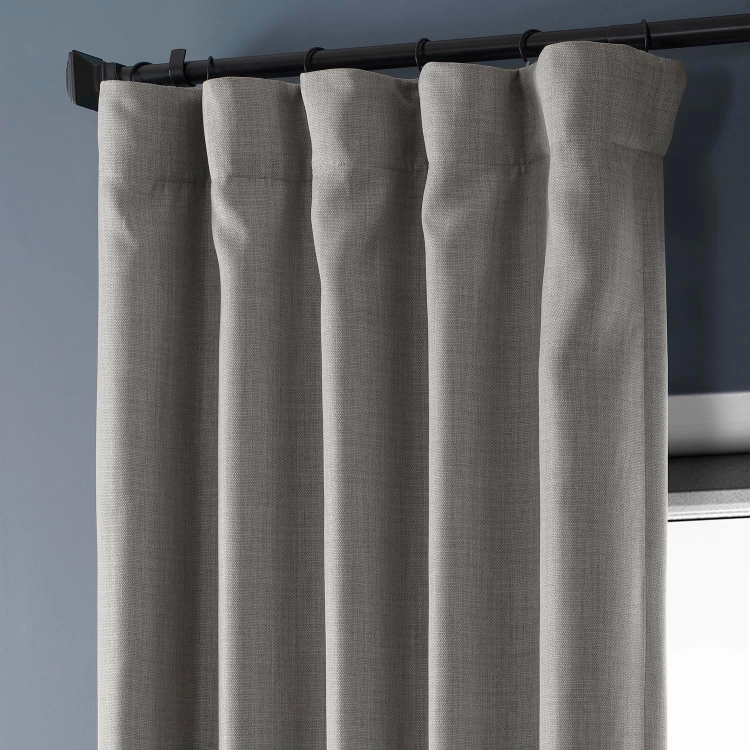 HPD Half Price Drapes - Faux Linen Curtains for Living Room (1 Panel) - 50W X 108L - Textured Room Darkening Curtains for Bedroom 108 Inches Long - Drapes for Home Decor, Clay