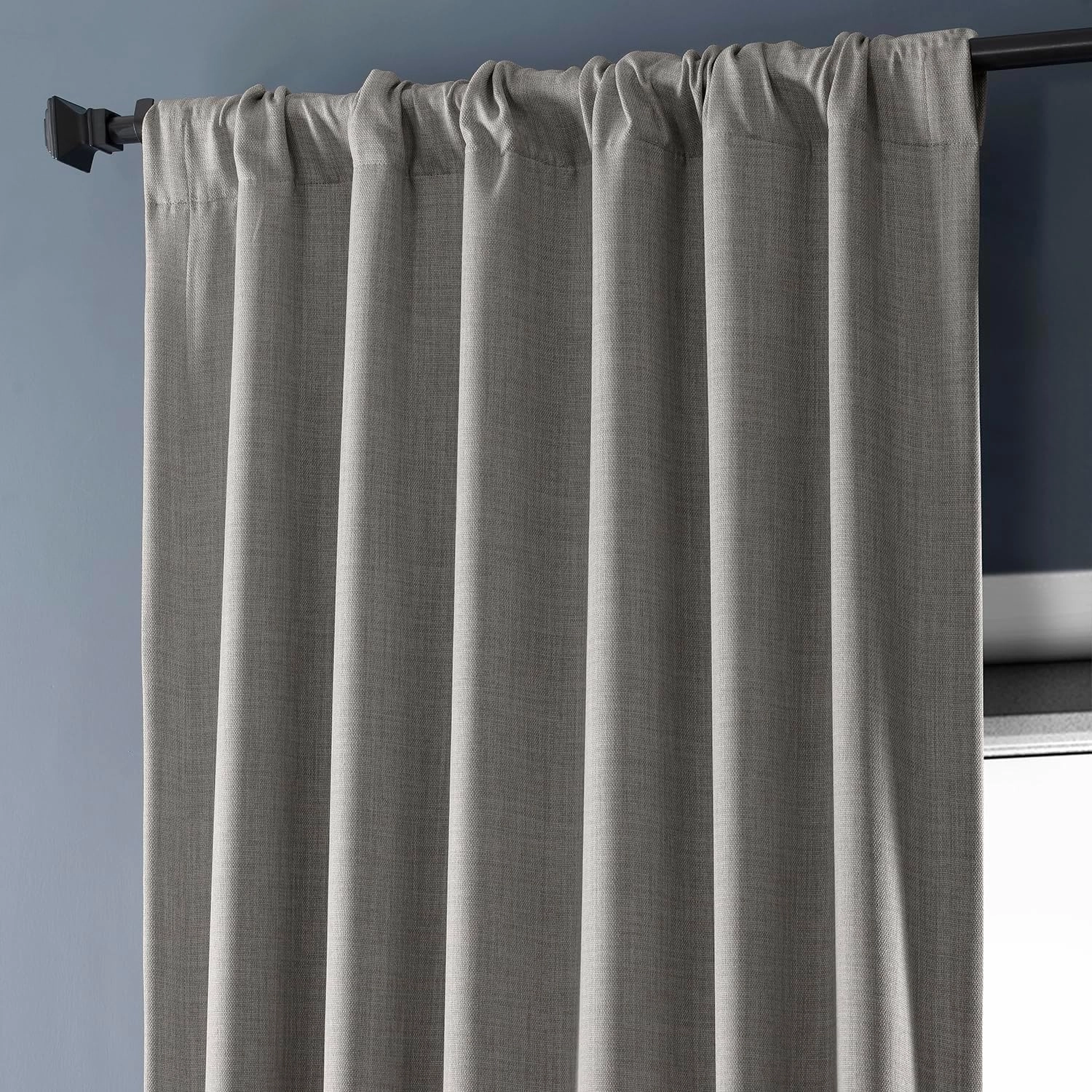 HPD Half Price Drapes - Faux Linen Curtains for Living Room (1 Panel) - 50W X 108L - Textured Room Darkening Curtains for Bedroom 108 Inches Long - Drapes for Home Decor, Clay