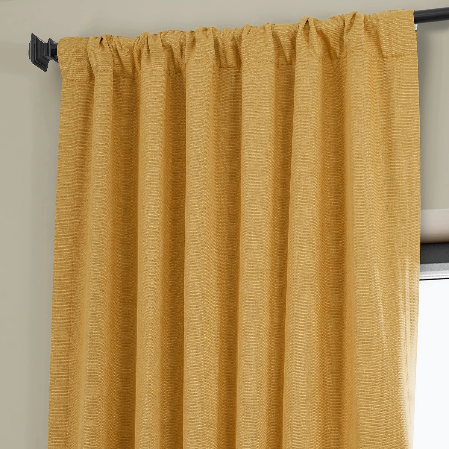 HPD Half Price Drapes - Faux Linen Curtains for Living Room (1 Panel) - 50W X 108L - Textured Room Darkening Curtains for Bedroom 108 Inches Long - Drapes for Home Decor, Dandelion Gold