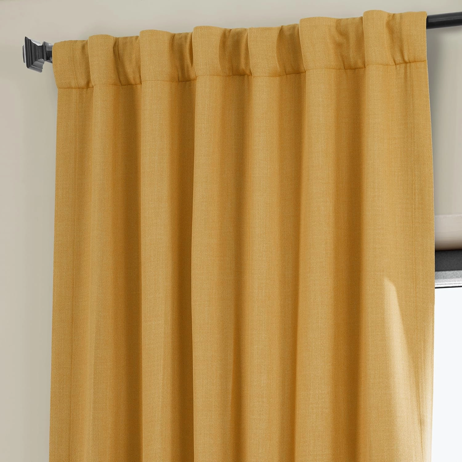 HPD Half Price Drapes - Faux Linen Curtains for Living Room (1 Panel) - 50W X 108L - Textured Room Darkening Curtains for Bedroom 108 Inches Long - Drapes for Home Decor, Dandelion Gold