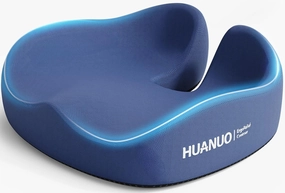 HUANUO Ergonomic Seat Cushion for Office Chair, Extra Large Car Seat Cushion, Tailbone and Back Support, Cooling Gel Enhanced, 4-Zone Pressure Relief Chair Cushions for Office, Car, Wheelchair