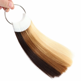 Human Hair Swatches Testing Color 5 Natural Level Shades Samples for Salon Color Rings 30 Pieces 8 Inch