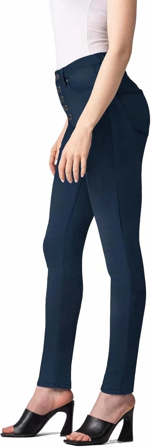 Hybrid & Company Women’s Classic Denim Mid Rise Skinny Jeans Super Stretch Pants