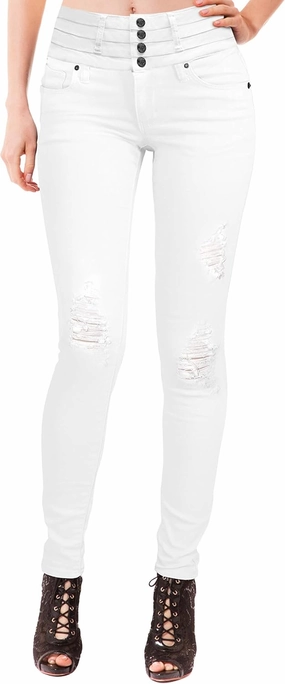 Hybrid & Company Women’s Classic Denim Mid Rise Skinny Jeans Super Stretch Pants
