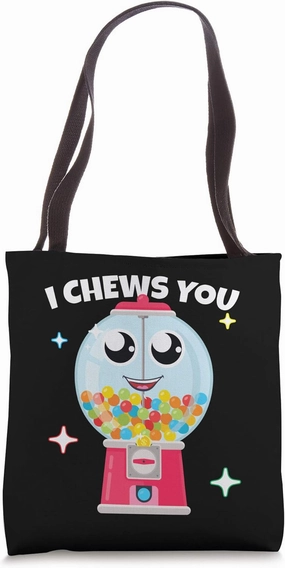 I Chews You Funny Choose Word Play Homophone Bubble Gum Tote Bag