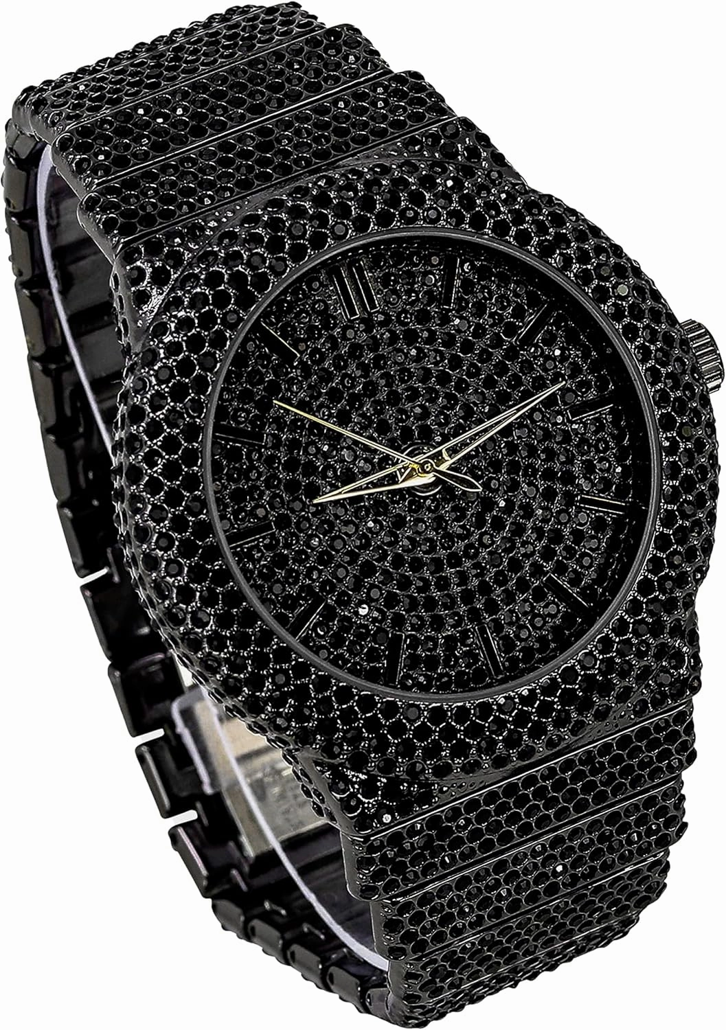 ICE STAR Men's 46mm Fully Iced Out Diamond Watch & Bracelet Set
