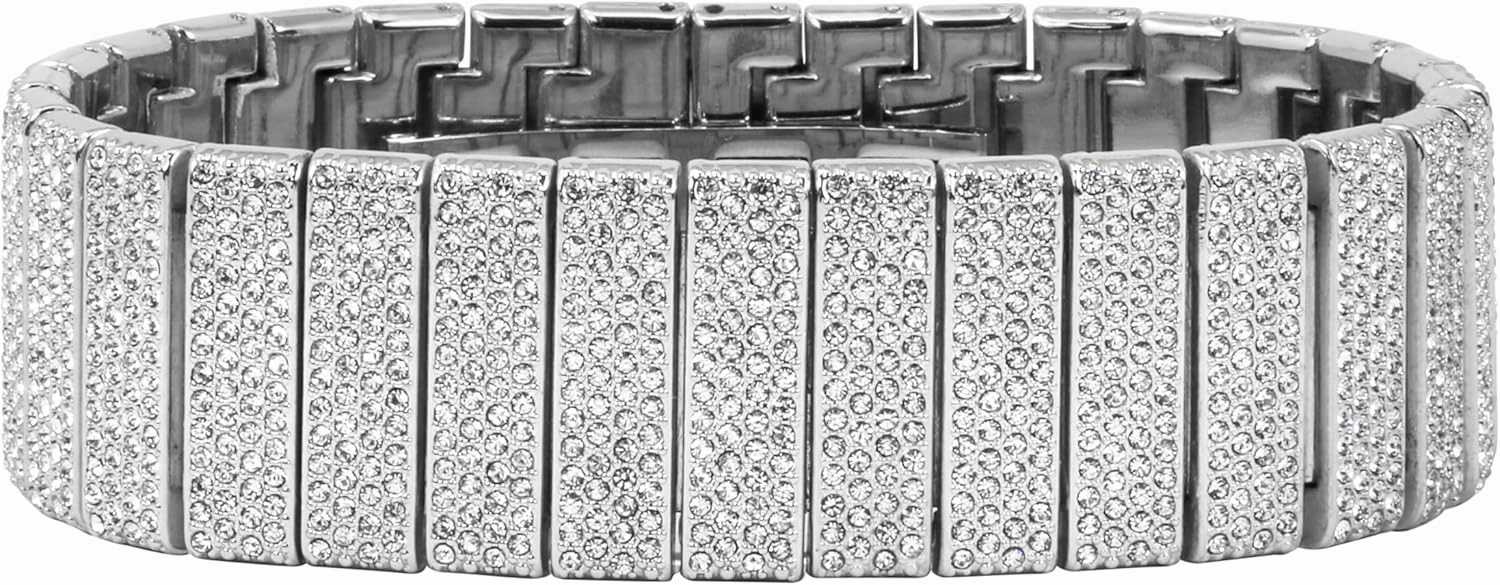 ICE STAR Men's 46mm Fully Iced Out Diamond Watch & Bracelet Set