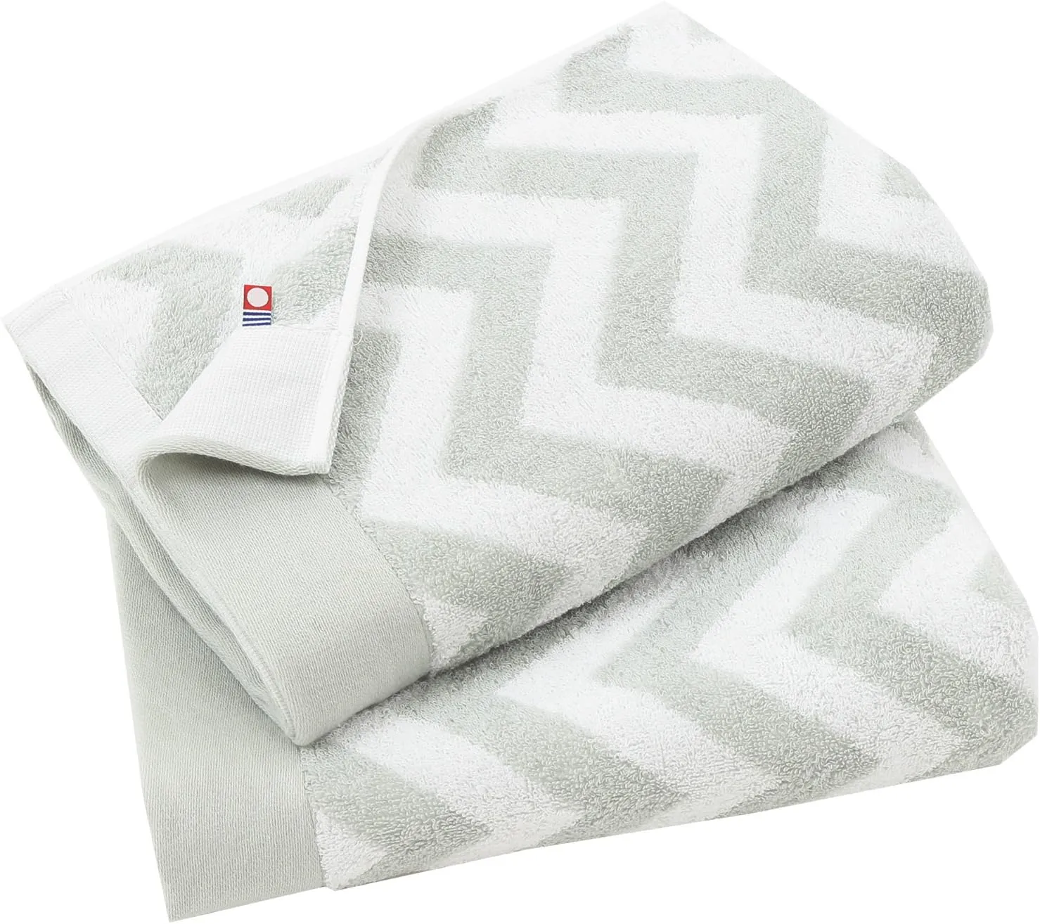 Imabari Towel, 2 Piece Bath Towel Set, Japanese Towels, Wave Pattern, Soft and Highly Absorbent, Stone Grey