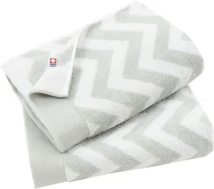 Imabari Towel, 2 Piece Bath Towel Set, Japanese Towels, Wave Pattern, Soft and Highly Absorbent, Stone Grey