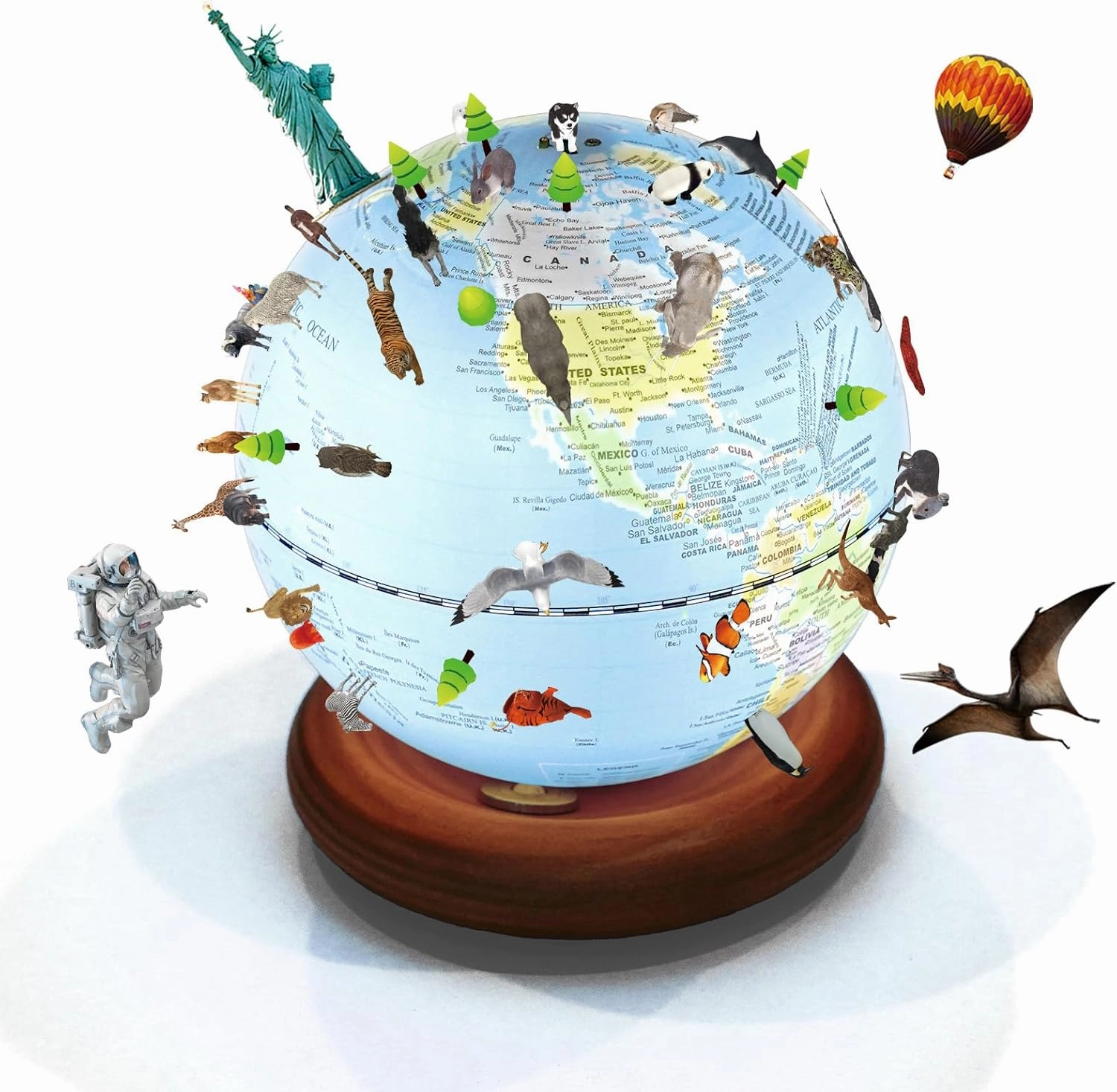 INKLAB Magic Adventures Globe – Interactive AR Educational Toy with Touch-Control Night Light, STEM Learning Gifts for Kids Ages 4-10, for Boys and Girls, Ideal for Home Décor