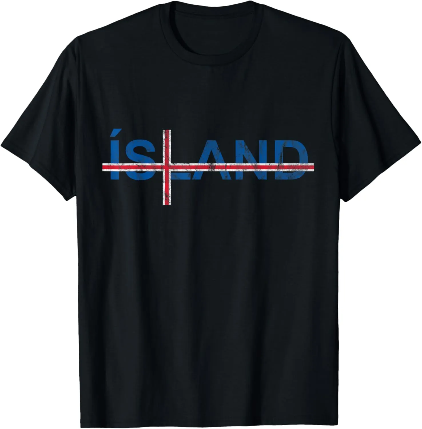 Island Icelandic Flag Nordic Cross Travel Vacation Iceland T-Shirt
