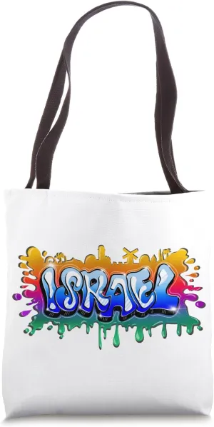 Israel Yisrael (English and Hebrew) Jerusalem Splash Tote Bag