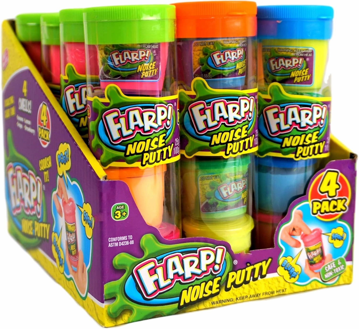 JA-RU Mini Flarp Noise Putty w/Plastic Containers (12 Pack, 48 Units) Bulk Slime Party Favors Noise Putty for Kids. Stress Relief Sensory Fidget Toys. Goodie Bag Stuffers. 336-12p