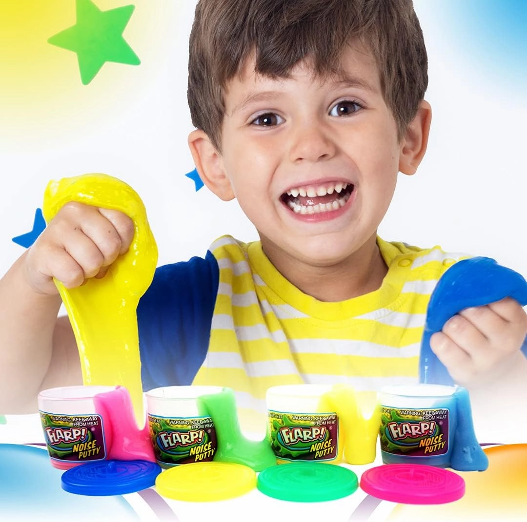JA-RU Mini Flarp Noise Putty w/Plastic Containers (12 Pack, 48 Units) Bulk Slime Party Favors Noise Putty for Kids. Stress Relief Sensory Fidget Toys. Goodie Bag Stuffers. 336-12p