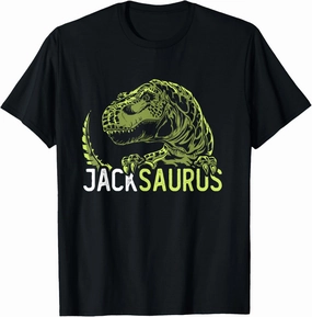 Jack Saurus Personalized Name Dinosaur T-Rex T-Shirt