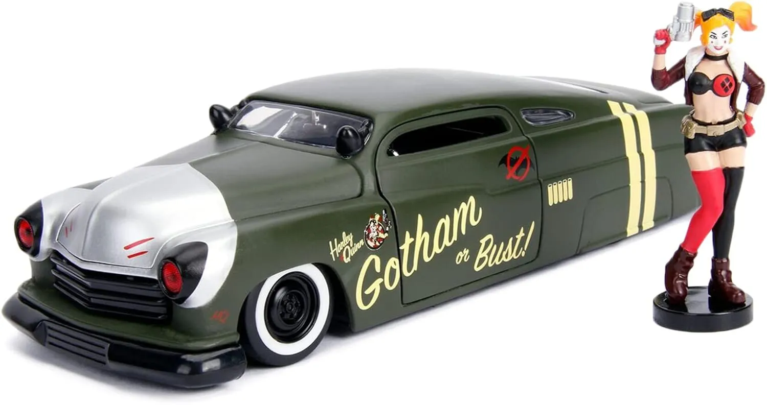 JADA DC Comics Bombshells Harley Quinn & 1951 Mercury Die-cast Car, 1: 24 Scale Vehicle & 2.75" Collectible Figurine 100% Metal