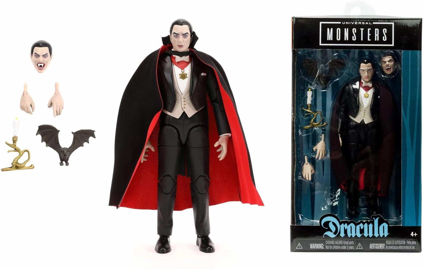 Jada Universal Monsters Dracula 6” Deluxe Collector Figure, Black, One Size