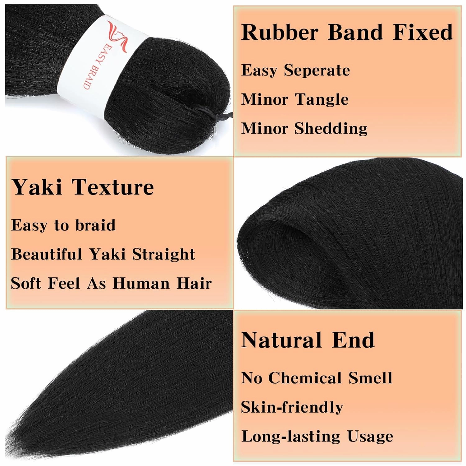 Jet Black Braiding Hair Pre Stretched, 26 Inch 8 Pack Prestretched Braiding Hair For Braiding Women Hair, Professional Synthetic Hair For Knotless Crochet Braids,Soft Yaki Straight Hair(26in,8pc,1#)